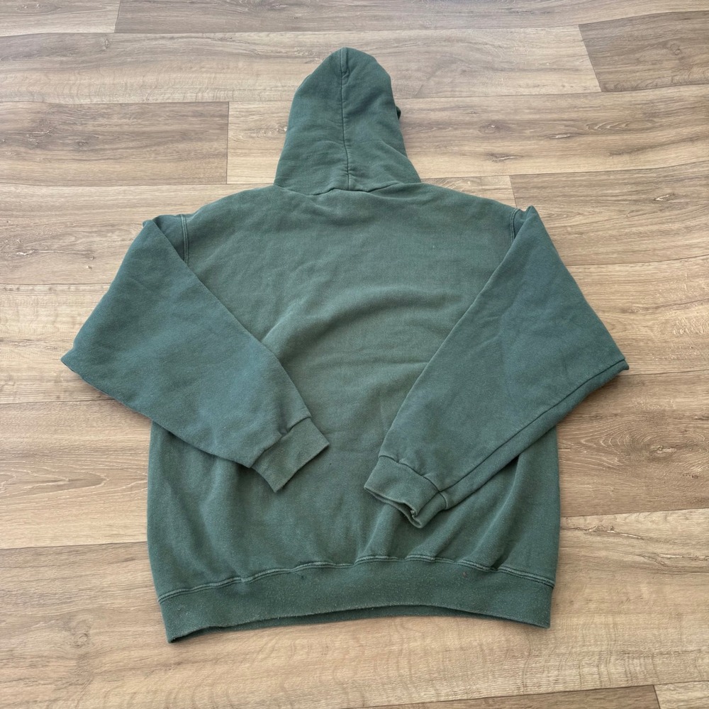 Nike Vintage Hoodie Forest Green Embroidered Swoosh Mens Medium 90s Boxy Fit - Picture 6 of 7